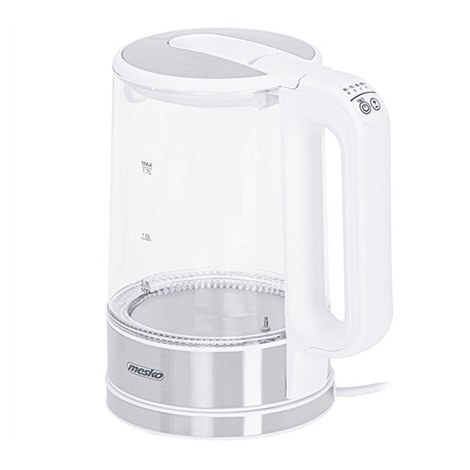 Mesko | Kettle | MS 1301w | Electric | 1850 W | 1.7 L | Glass/Stainless steel | 360° rotational base | White - 4